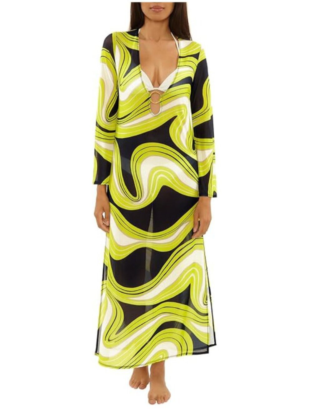 NWT Trina Turk Serena Mesh Maxi Swim Cover-up Dress